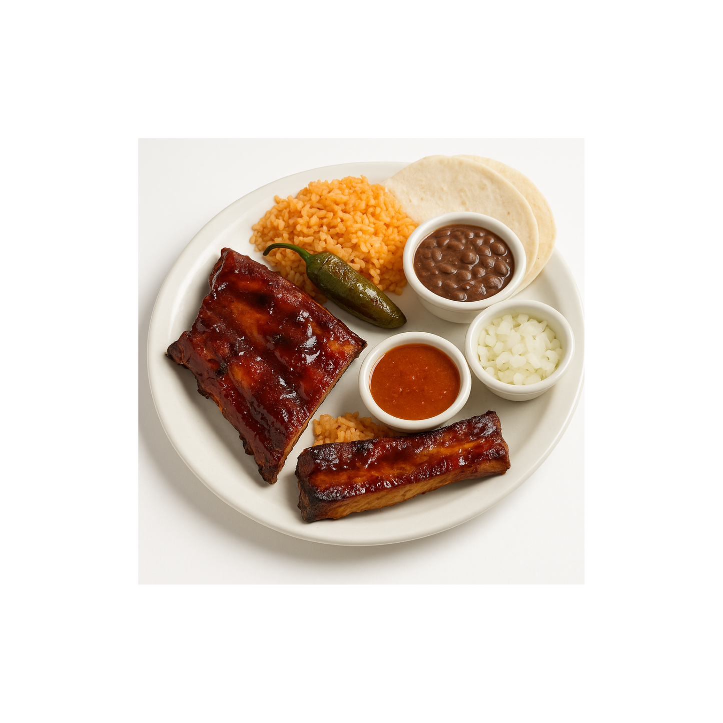 Platillo 1/4 Costilla Ribs